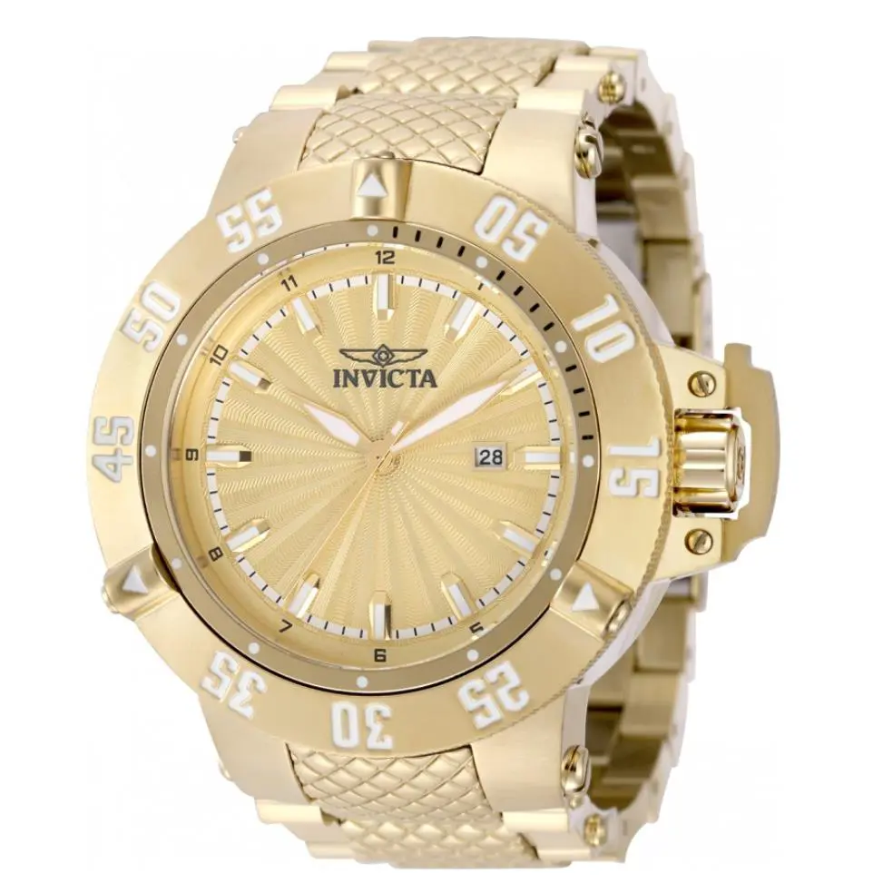 Invicta Subaqua Noma Iii Men`s 50mm Triple Gold Quartz Watch 500M WR 50049