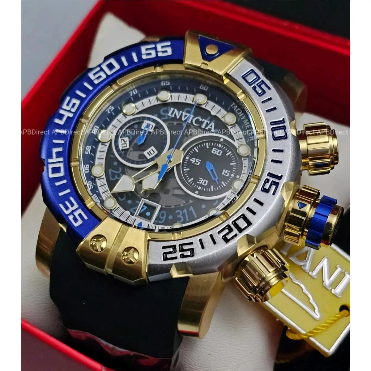 Invicta - Sea Hunter 57mm Next Gen Swiss Z50 Chrono Gold Blue Mens Watch