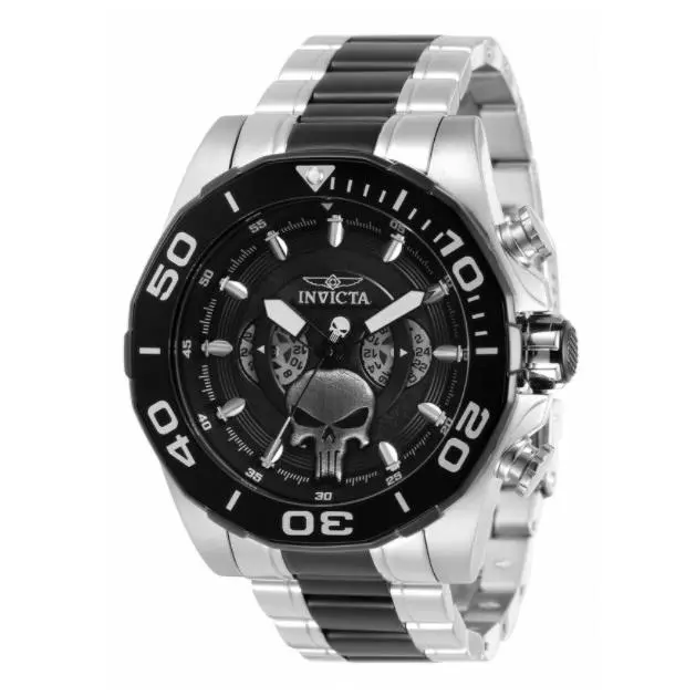 Invicta Marvel Punisher Men`s 48mm Limited Edition Dual Time Dials Watch 33369