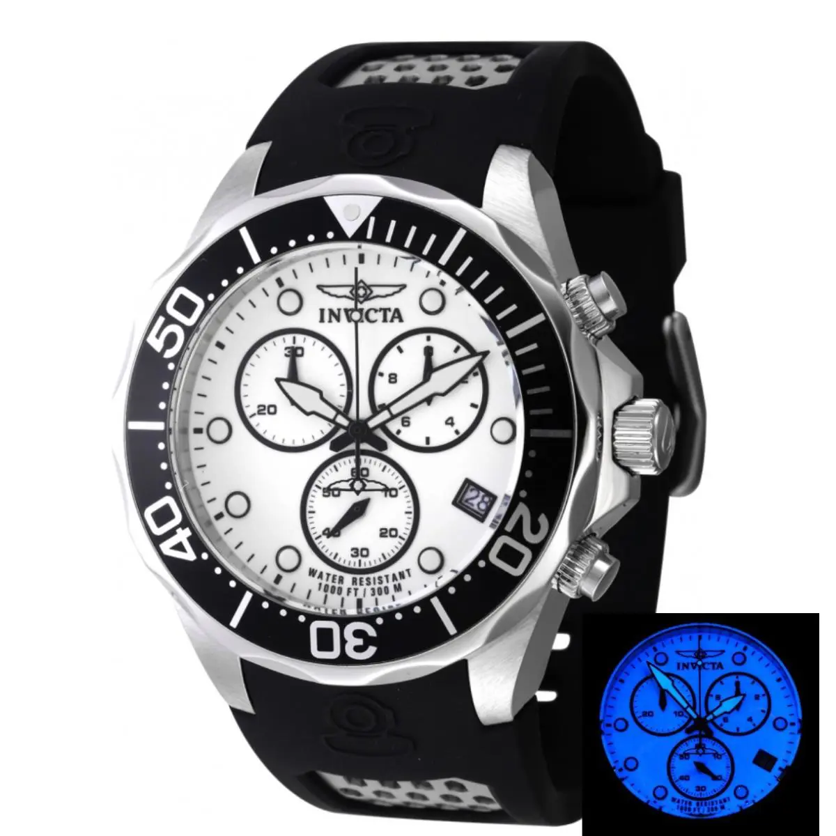 Invicta Pro Diver Super Lume Dial Men`s 47mm Swiss Eta G10 Chrono Watch 11479