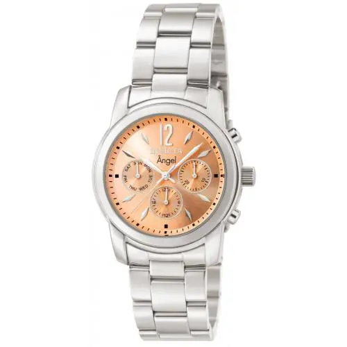 Invicta Women`s 0462 Angel Quartz Chronograph Rose Gold Dial Watch