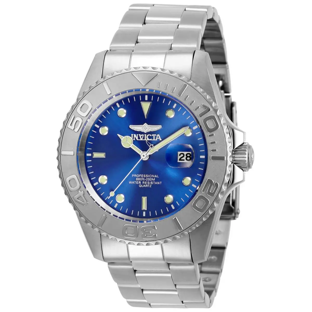 Invicta Men`s Watch Pro Diver Quartz Blue Dial Stainless Steel Bracelet 29945