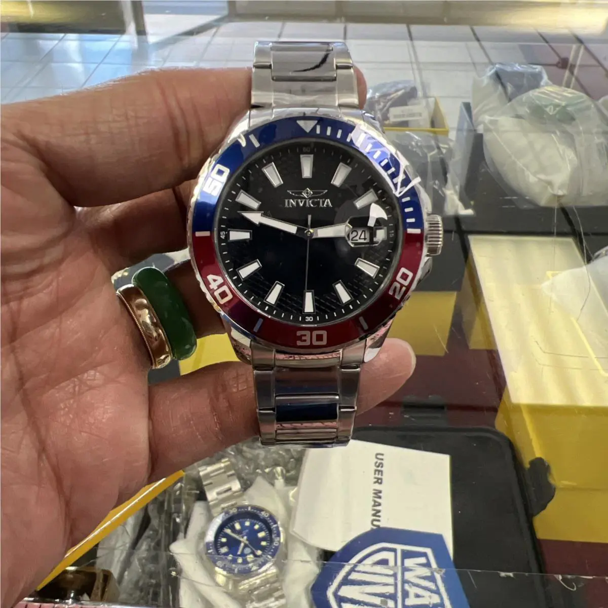 Invicta Pro Diver Men`s Watches Black Red Bezel Japan Movt
