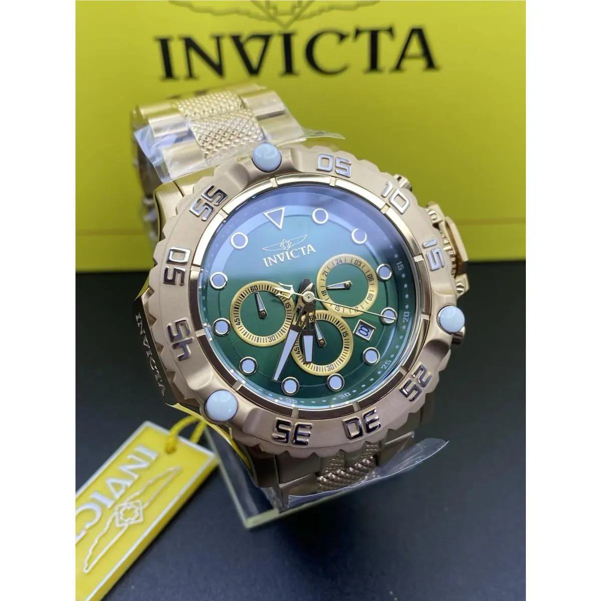 Invicta Men’s 55.4MM Subaqua Poseidon Watch-green Dial 47185 with Aluminum Case
