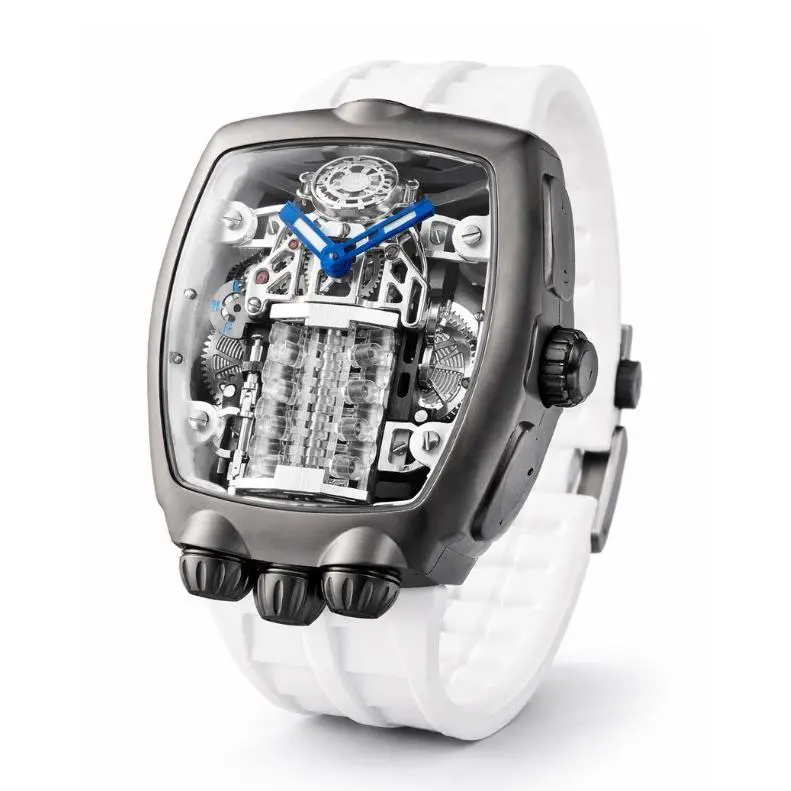 Invicta Engine X Automatic 44mm Montres Prestige White Band Skeleton Men`s Watch