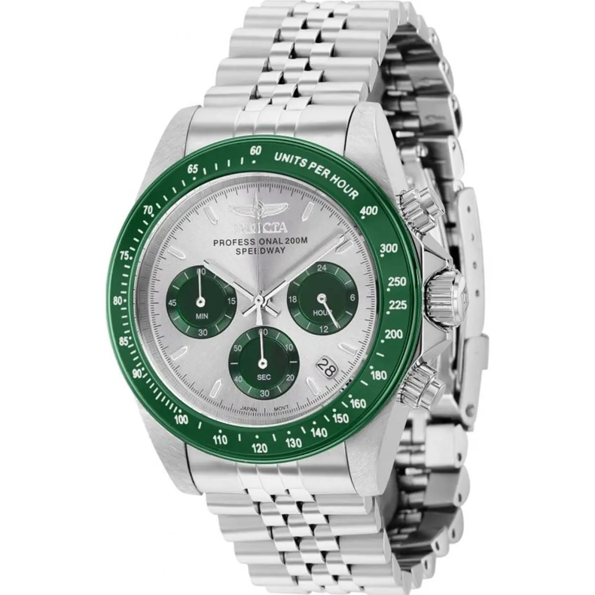 Invicta Men`s 36734 Speedway Quartz Chronograph Light Grey Green Dial Watch