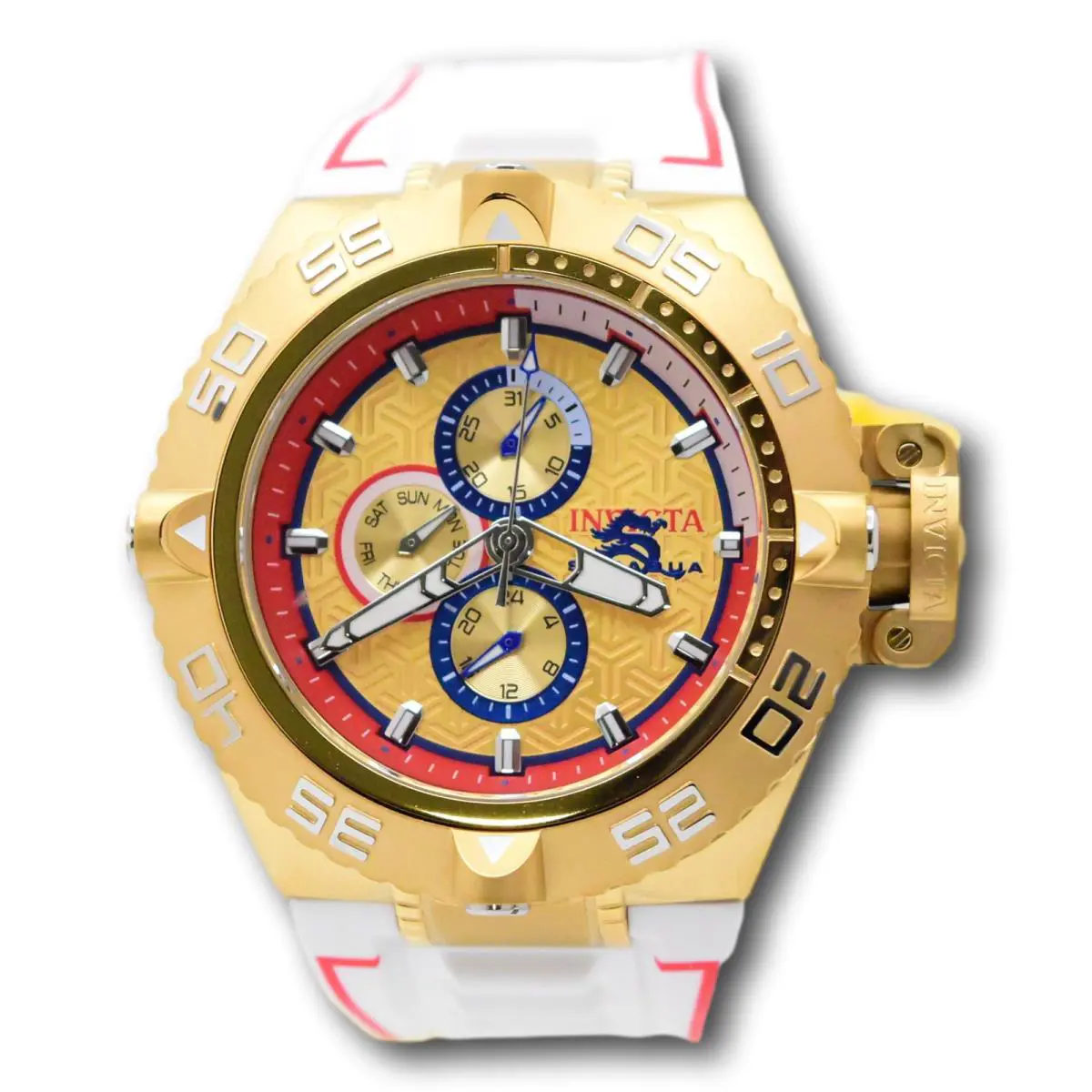 Invicta Subaqua Noma IV Men`s 50mm Gold White Day Date Quartz Watch 49879