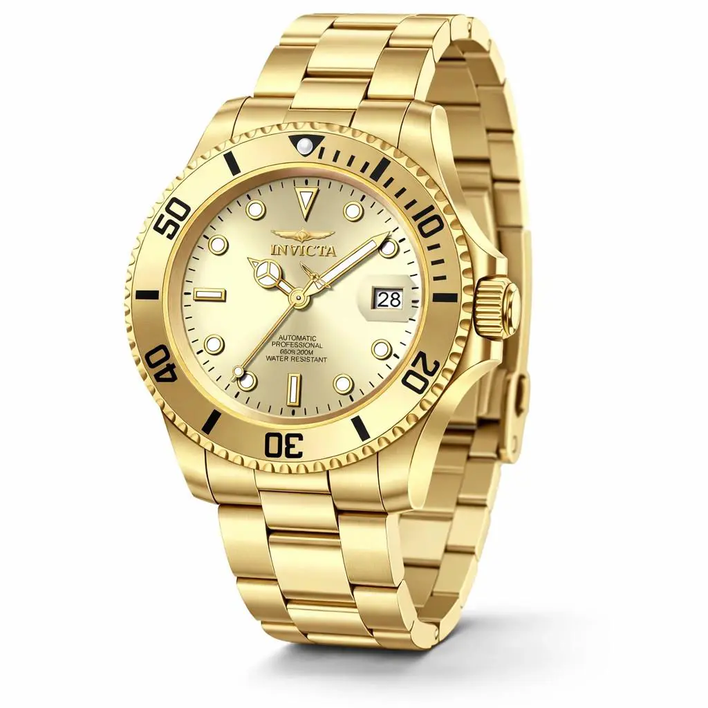 Invicta 69741 Pro Diver Automatic Gold Dial Steel Watch 200M 40MM