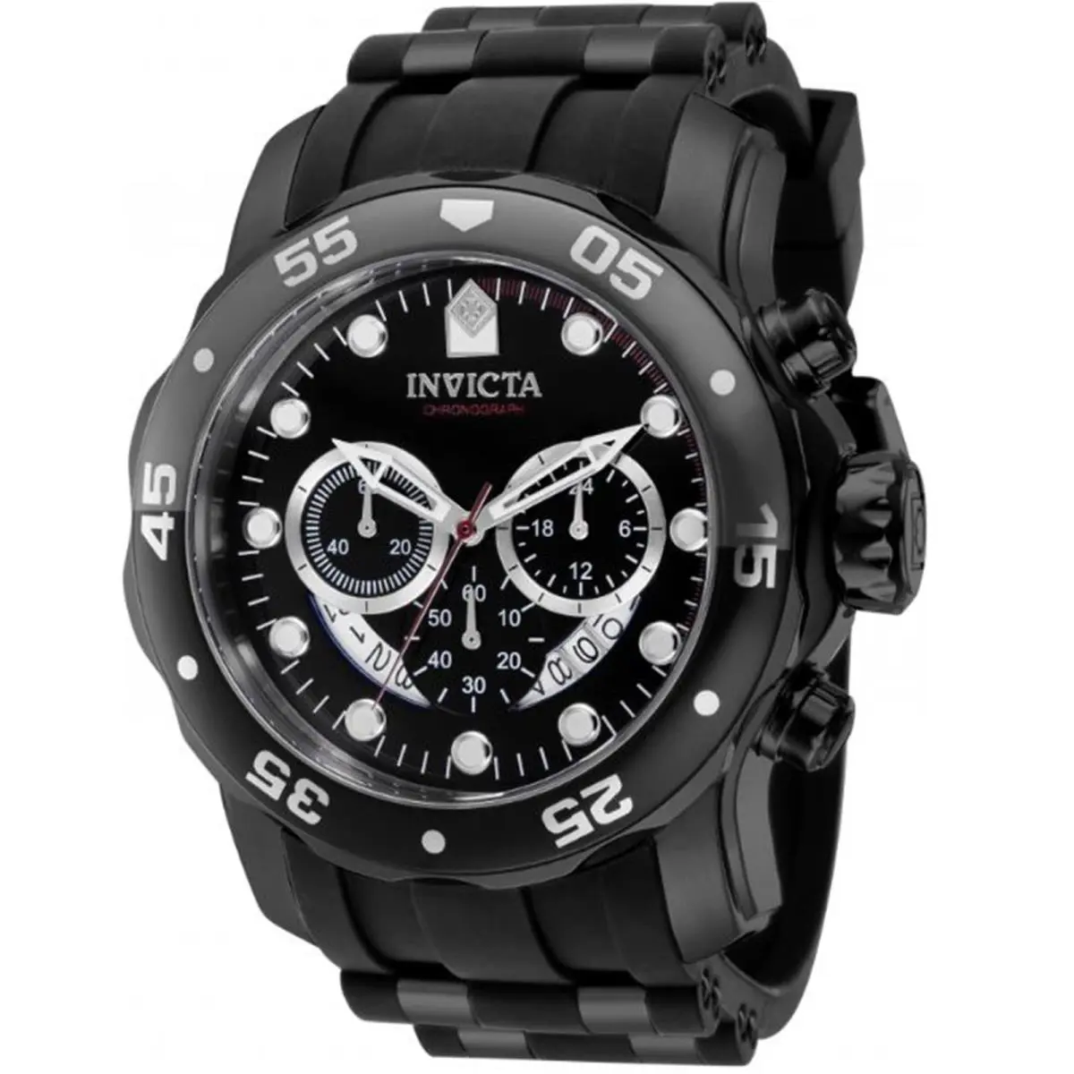 Invicta Men`s 37231 Pro Diver Quartz Chronograph Black Red Dial Watch