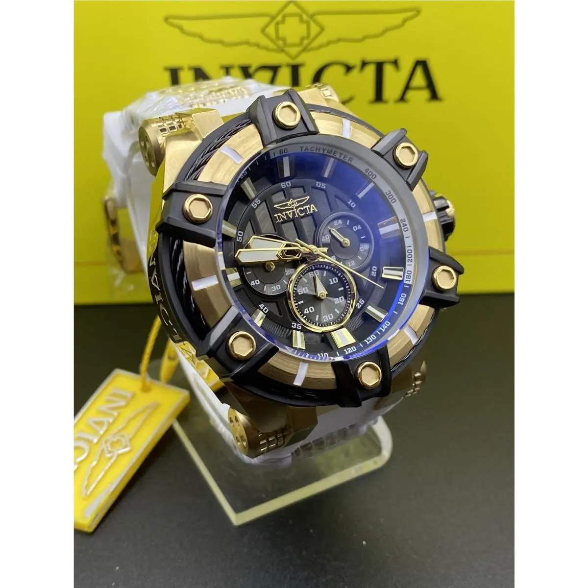 Invicta Bolt Surge Men`s 52mm White Silicone Gold Chronograph Watch 49806