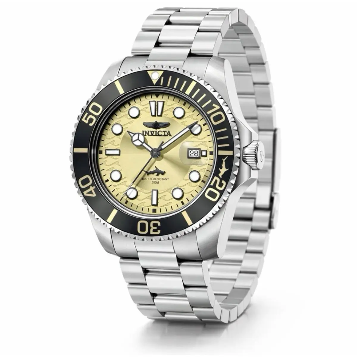 Pro Diver 50823 42mm Gold Dial Black Bezel Stainless Steel Men’s Watch by Invicta