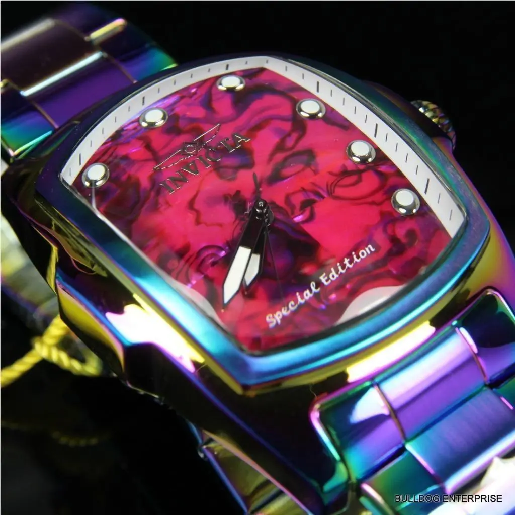 Men`s Invicta Grand Lupah Purple Abalone Iridescent Stainless Steel Watch