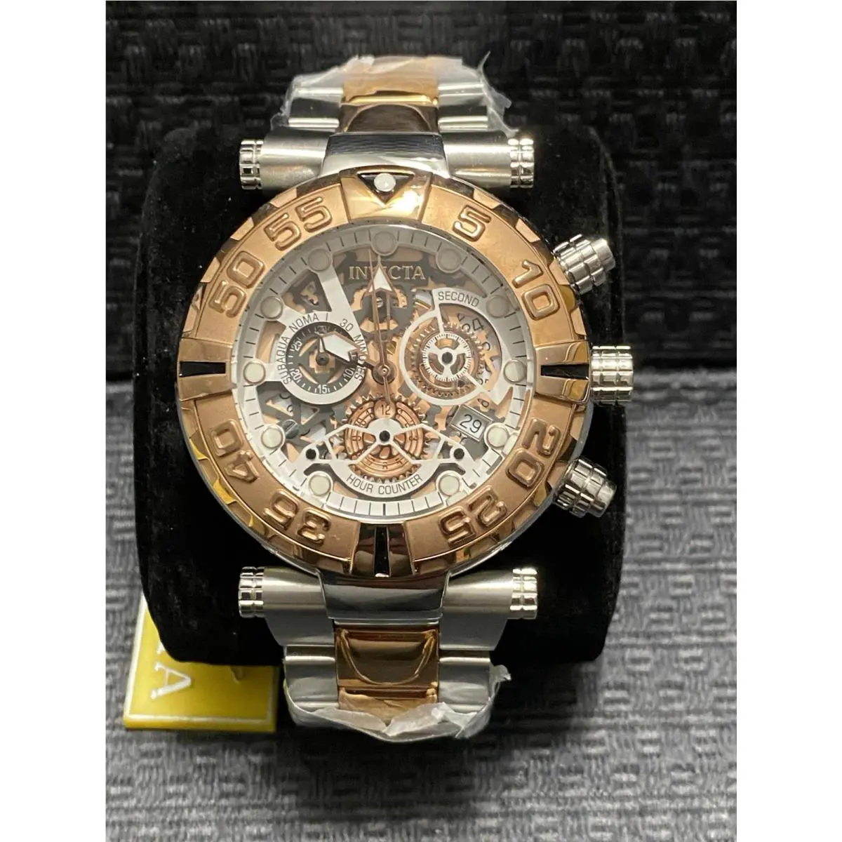 Invicta 47mm Subaqua Noma I Silver Rose Gold Z60 Quartz LE Watch Model 33365