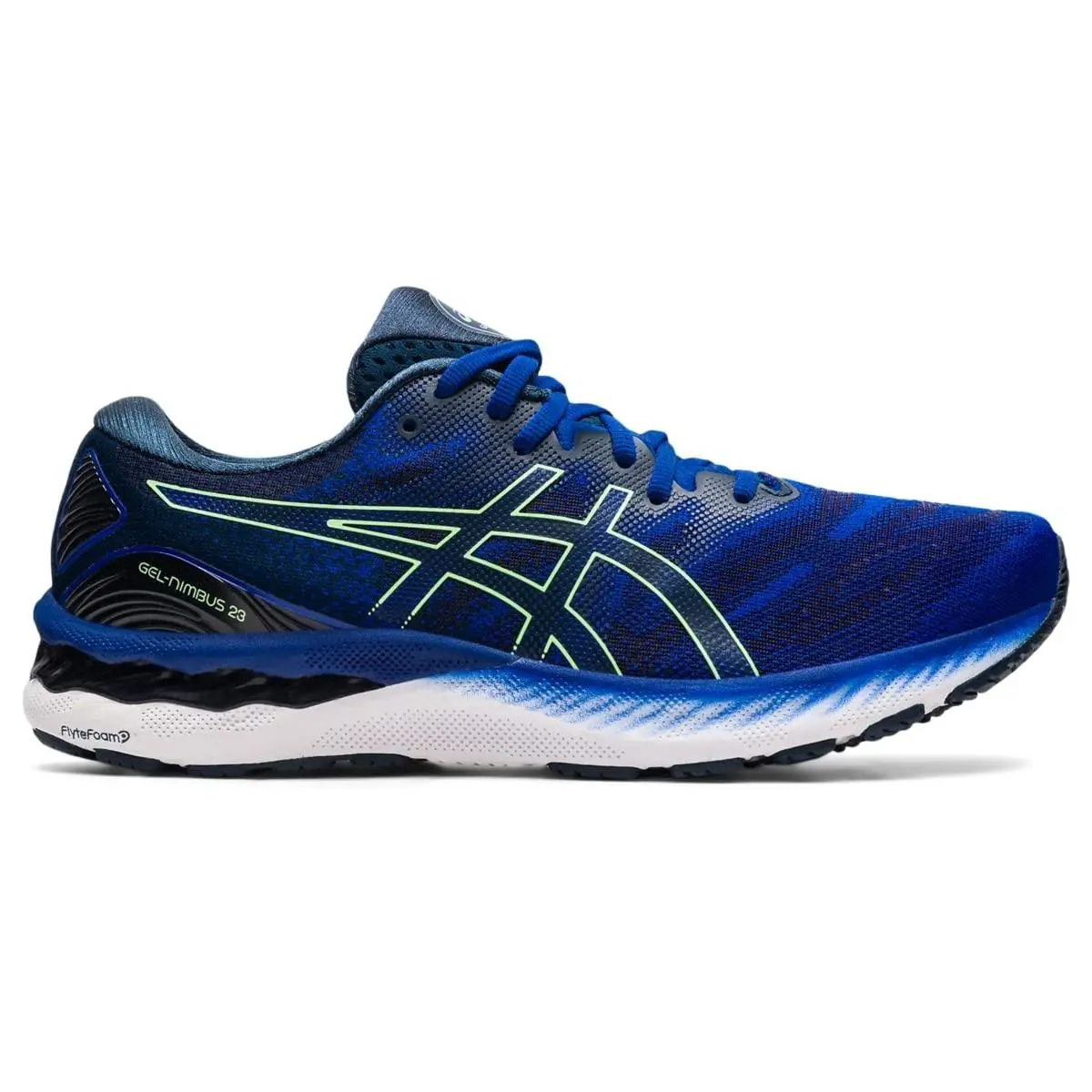 Asics Gel-nimbus 23 Mens Running Shoes Monaco Blue Bright Lime Sz 10