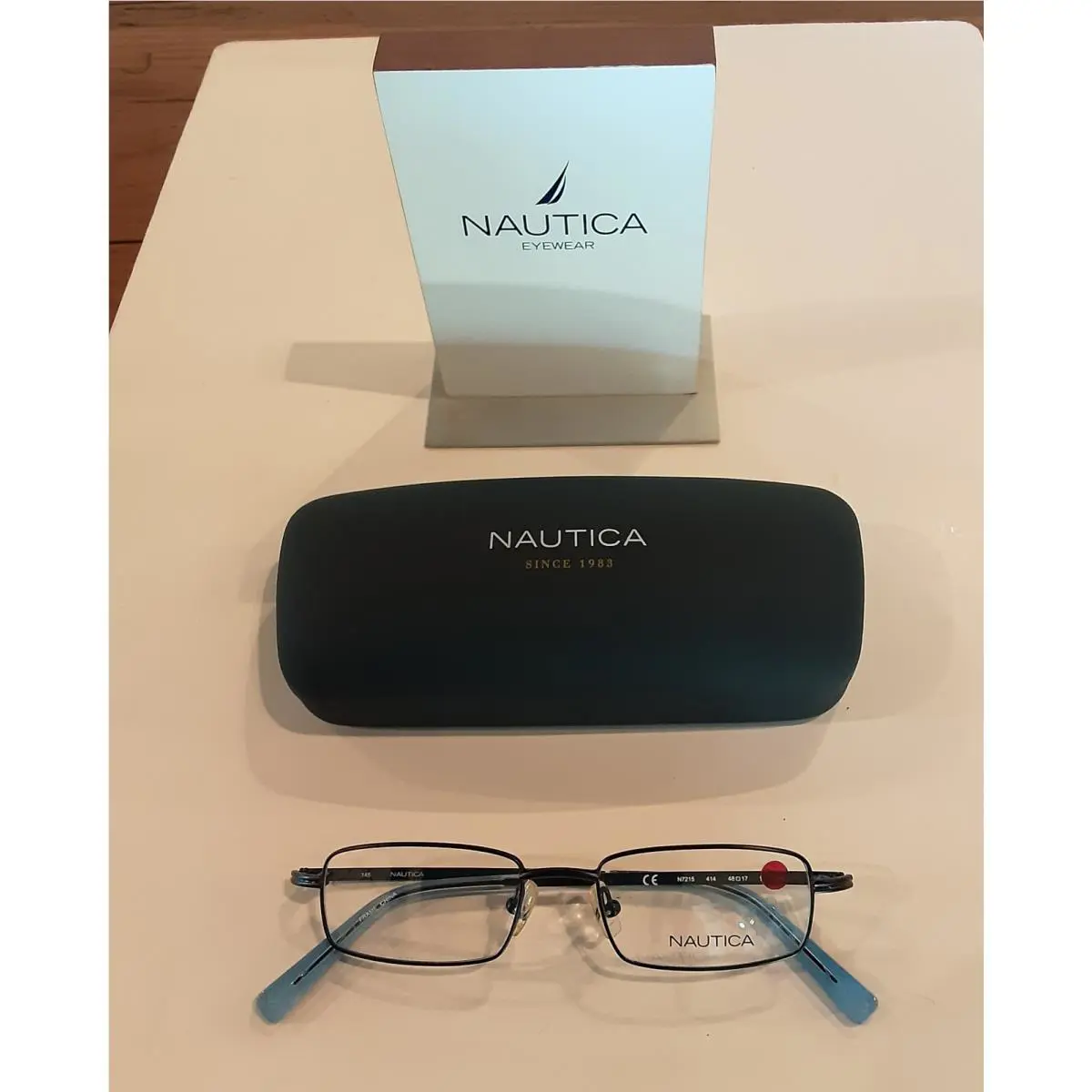 Nautica N7215 414 Blue Satin Navy Optical Eyeglasses Frames 48-17-145 W/case