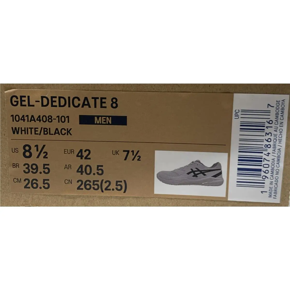 Asics shoes - ASICS Gel Dedicate - Gel Dedicate - 1041A408-101 - White / Black, Manufacturer: White/Black (UPC: 196074863310) 4