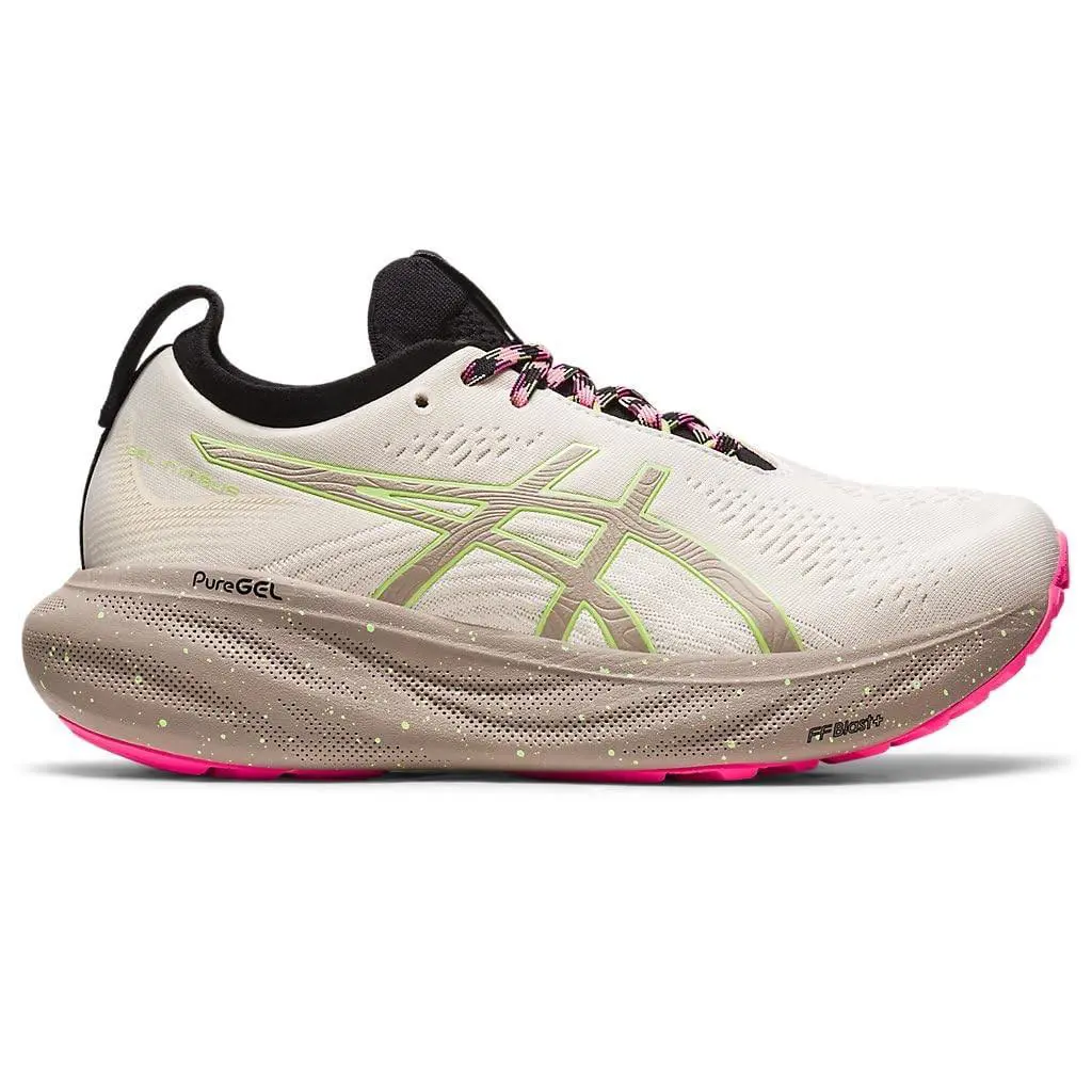 Asics Women`s Gel-nimbus 25 Trail Running Shoes Nature Bathing/lime Green 9.5 M
