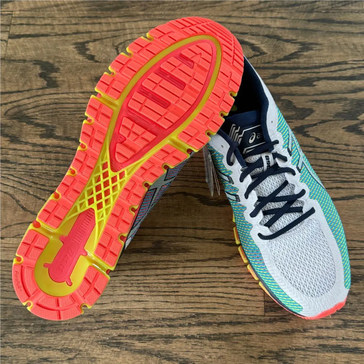 Asics shoes - ASICS Gel-Quantum 360 - T6G1N - White / Navy Blue / Yellow (UPC: 889436411440) 7