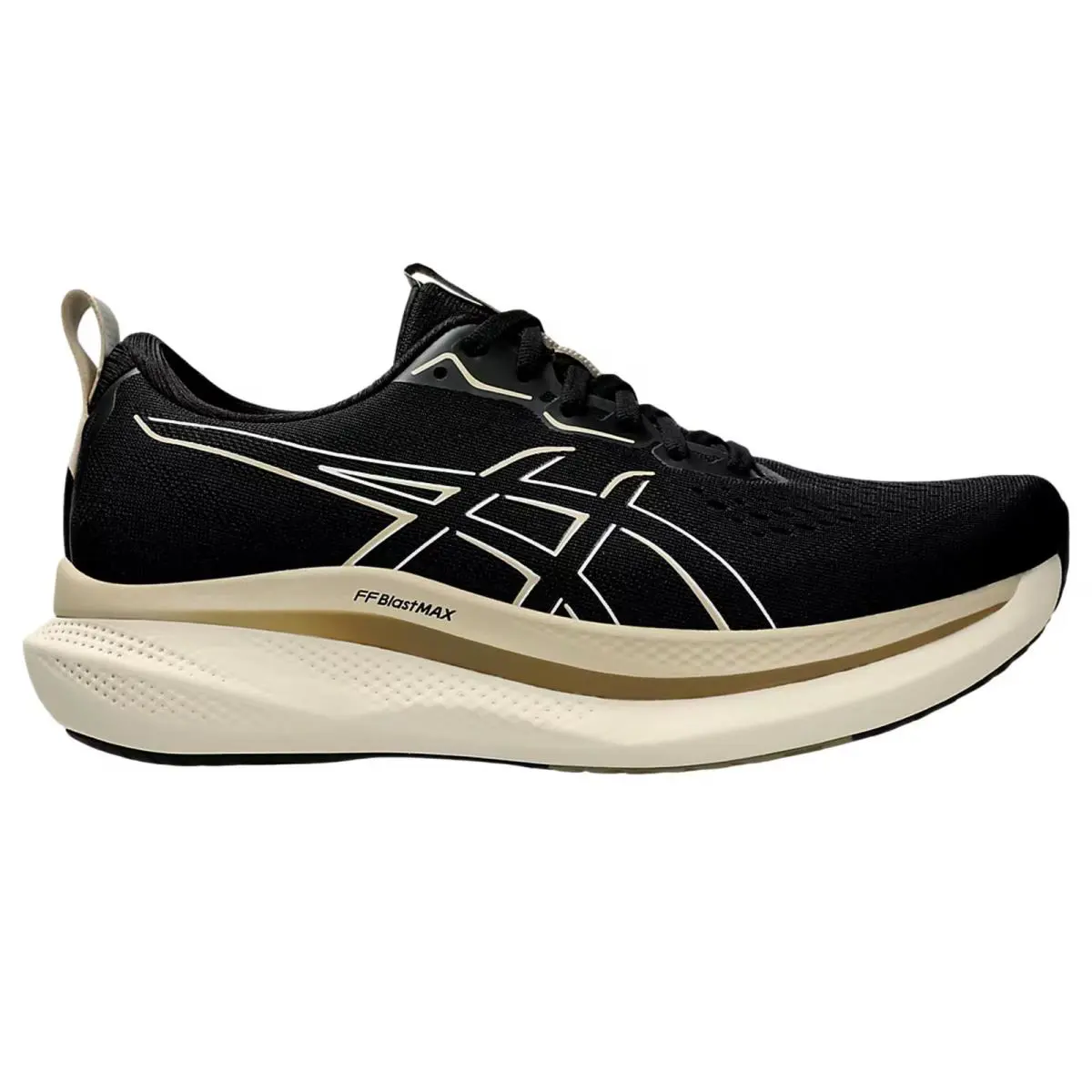 Asics Glideride Max Black / Oatmeal 1011B891-001 Men`s Size 12.5 Medium - Multicolor