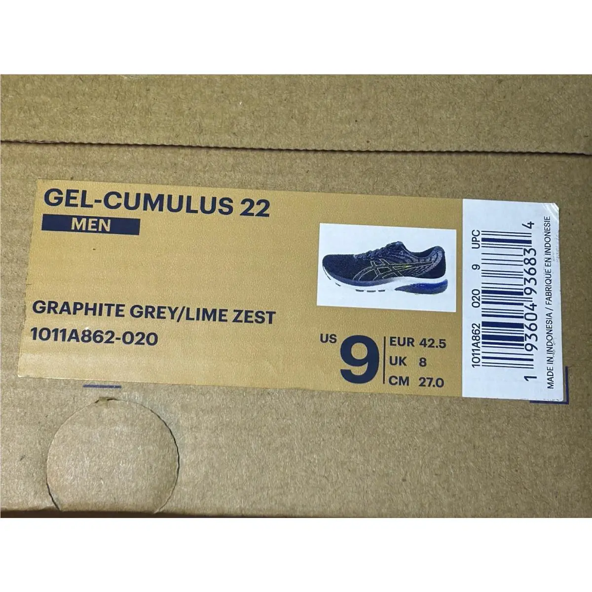 Asics shoes - ASICS GEL-Cumulus - 1011A862-020 - Graphite Grey/Lime Zest (UPC: 193604936834) 7