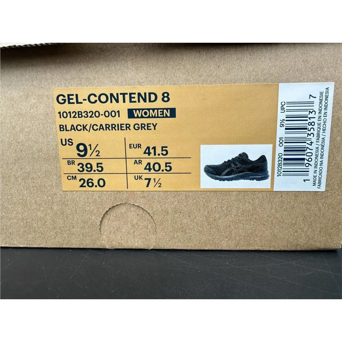 Asics shoes - ASICS GEL-Contend 8 - 1012b320-001 - Black & Carrier Gray (UPC: 196074358137) 8