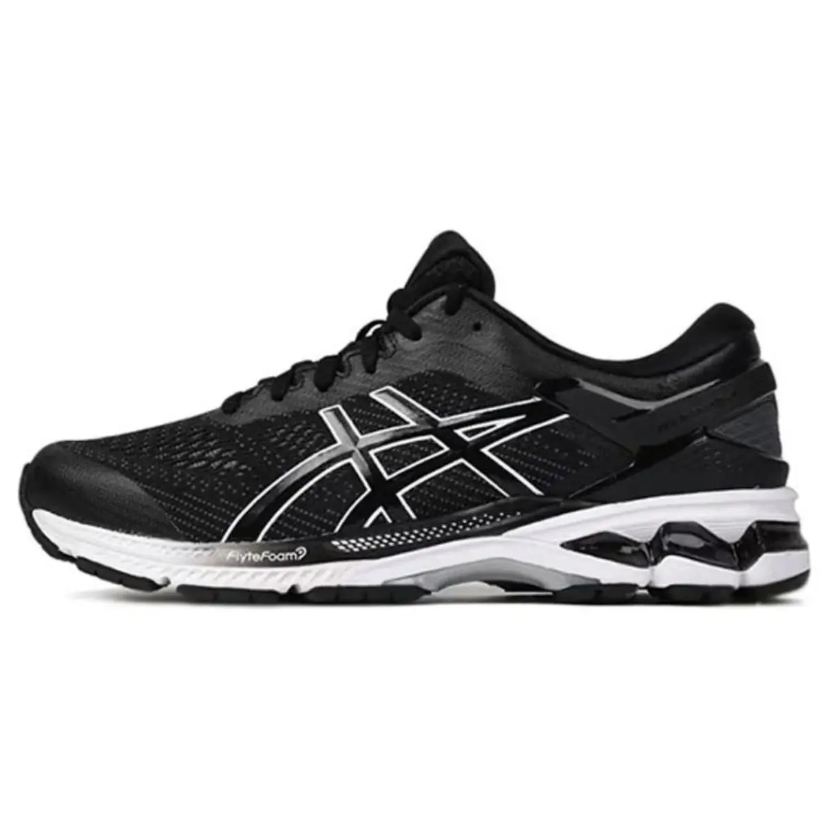 Asics Men`s Gel Kayano 26 Running Shoes 8.5 US Black/ White Retail - Black/ White