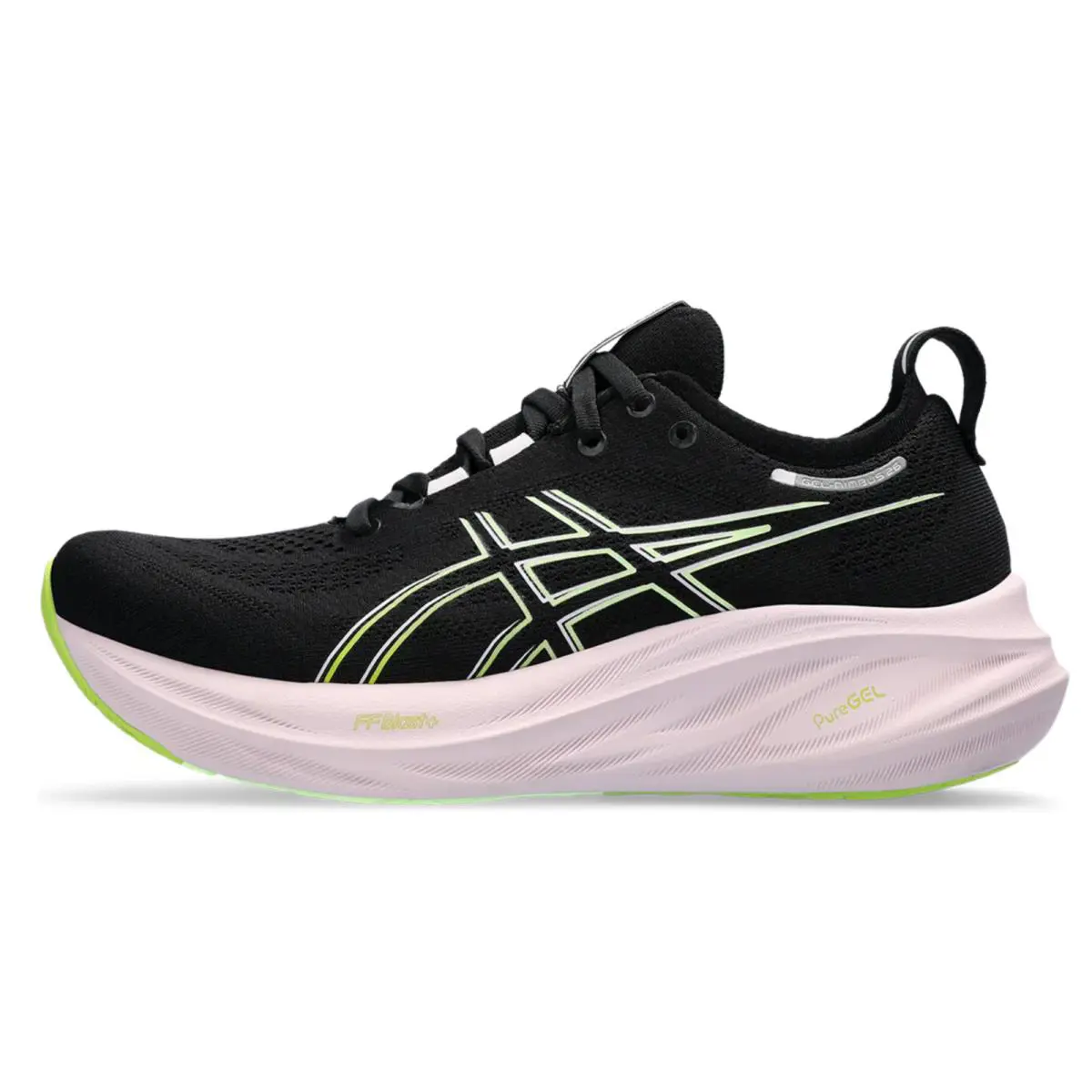 Asics shoes - ASICS Women`s Gel-Nimbus 26 - 1012B601004 - Black/NEON Lime 0