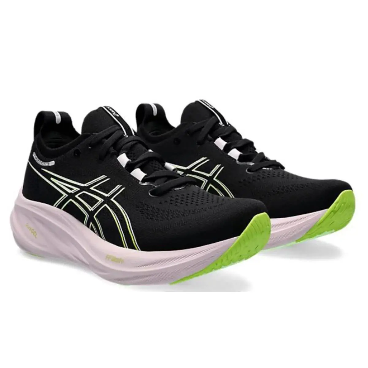 Asics shoes - ASICS Women`s Gel-Nimbus 26 - 1012B601004 - Black/NEON Lime 1