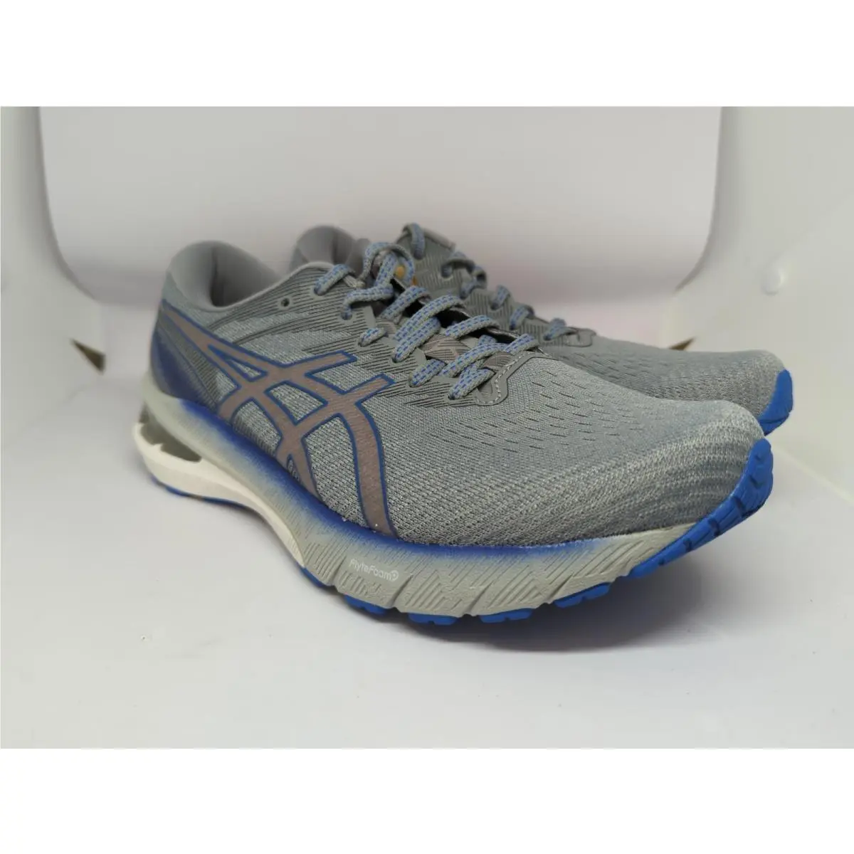 Asics GT 2000 10 Mens Running Shoes Sheet Rock/ Electric Blue Sz 8.5 US