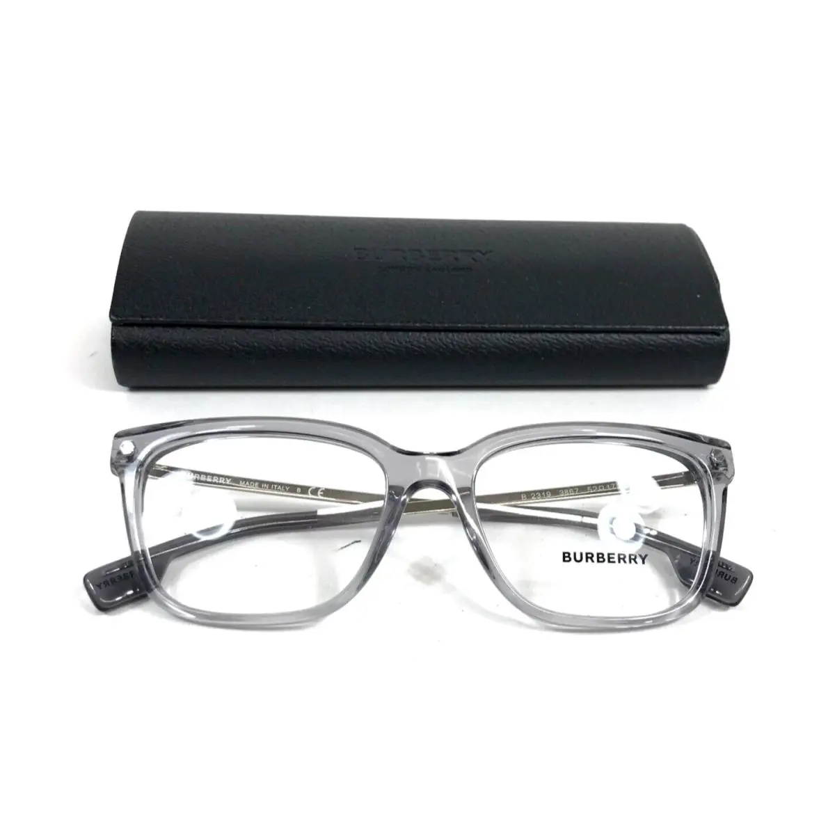 Burberry Eyeglasses Frames B2319 3867 Transparent Grey Silver Full Rim 52-17-140