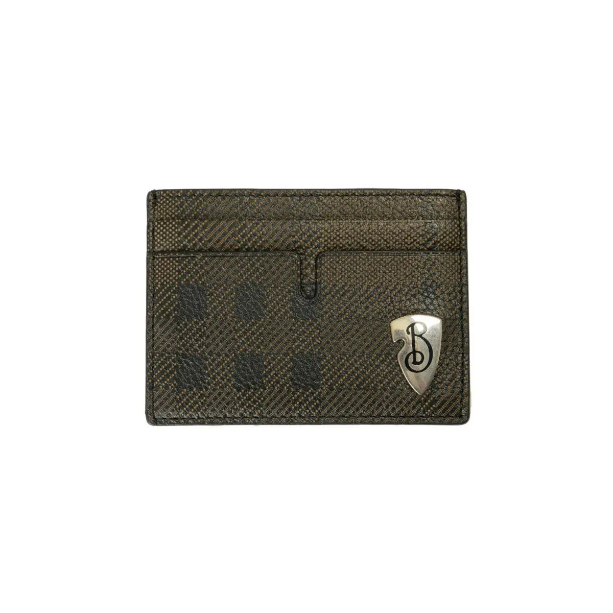 Burberry Sandon Leather Silver Logo Card Case Holder