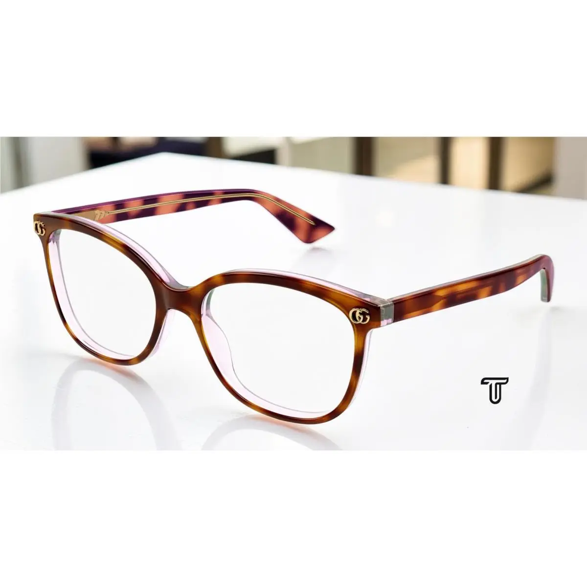 GG1816O 008 Rectangular Squared Havana Demo Lens 54 mm Women`s Eyeglasses by Gucci