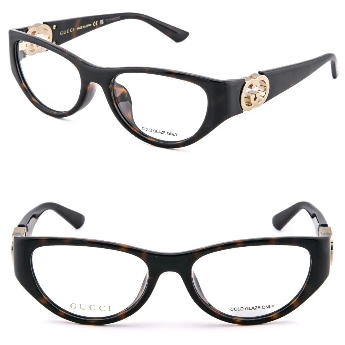 Gucci GG1825O 1825 Brown Havana GG Logo Cat Unisex Eyeglasses Optical 54mm 002