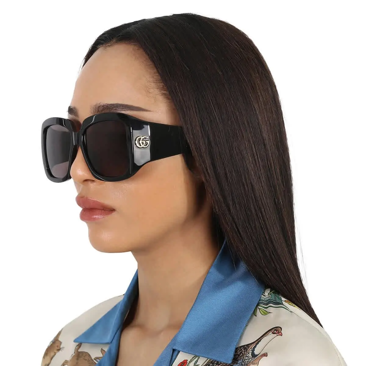 Gucci Grey Ladies Square Sunglasses GG1402S 001 55 GG1402S 001 55
