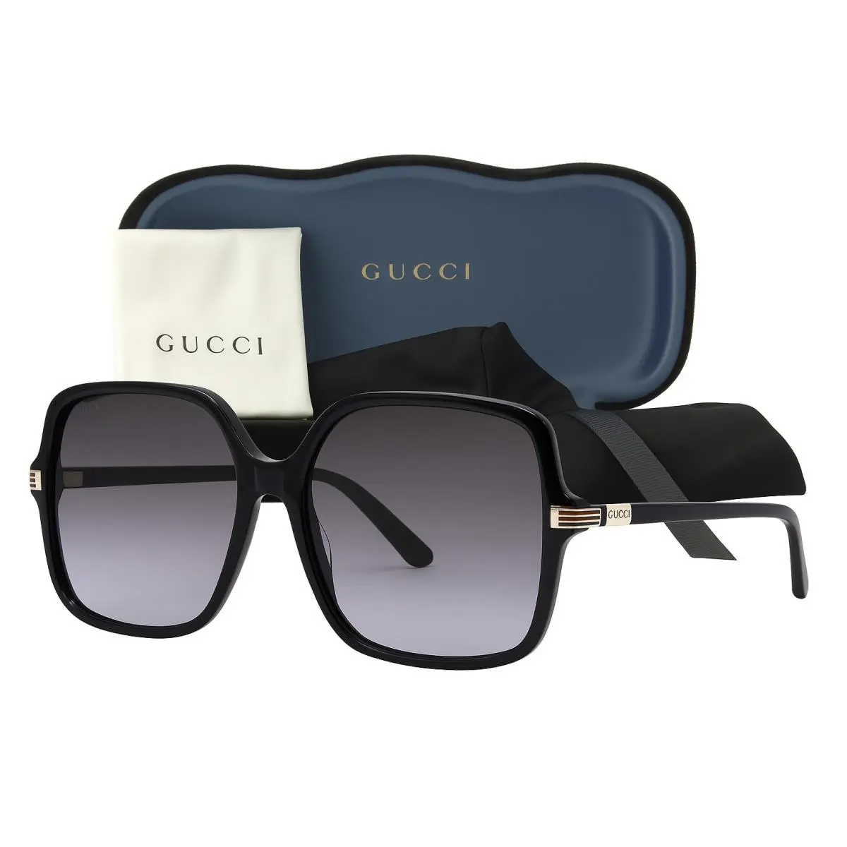 GG1448SA 001 Women`s Sunglasses Black/grey Square Shape by Gucci