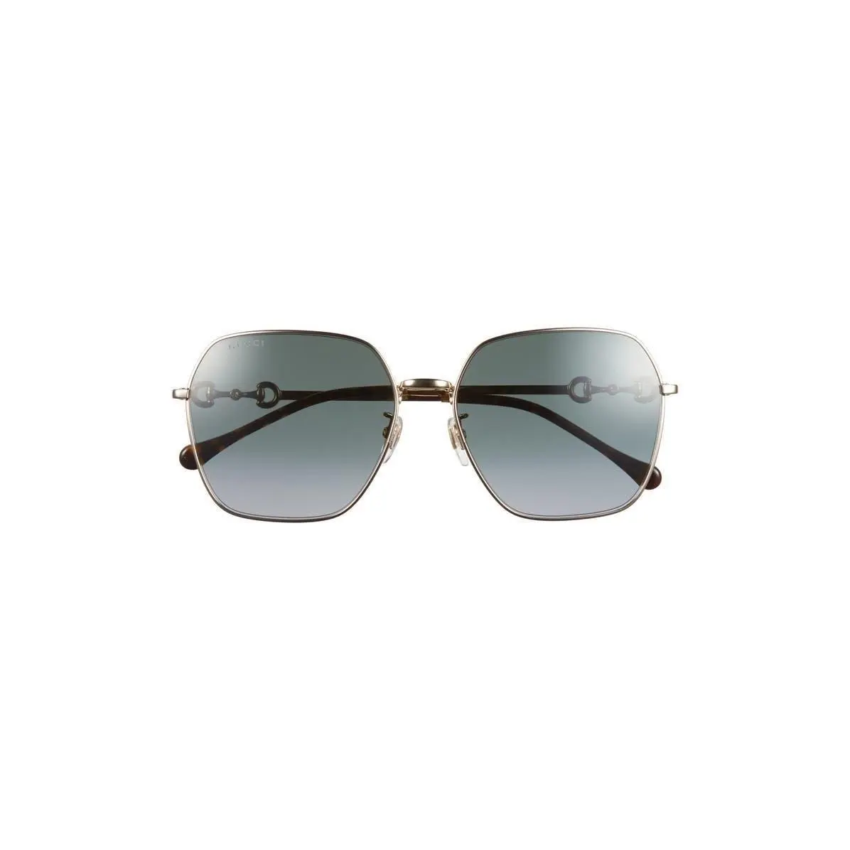 Women 60mm Square Sunglasses Gold Gold Grey by Gucci