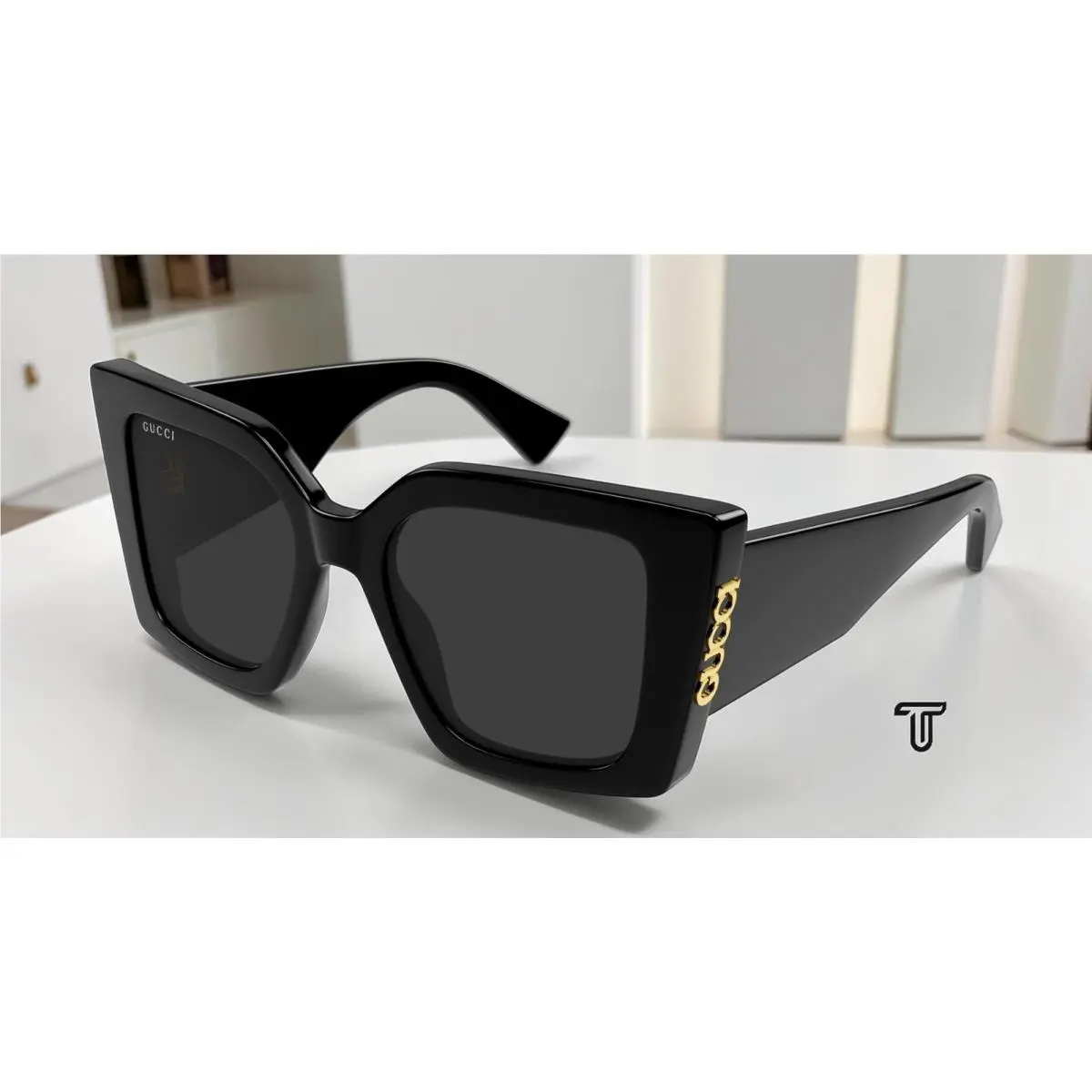 Gucci GG2039S 001 Butterfly Black Grey 51 mm Women`s Sunglasses