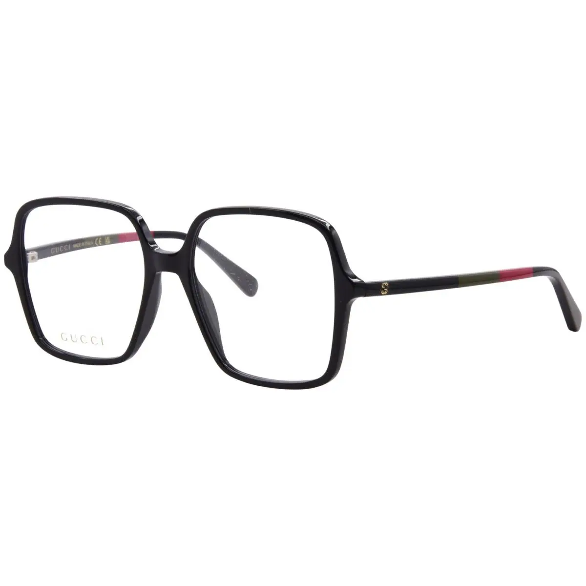 Gucci GG1003O 008 Eyeglasses Frame Women`s Black Full Rim Square Shape 53mm