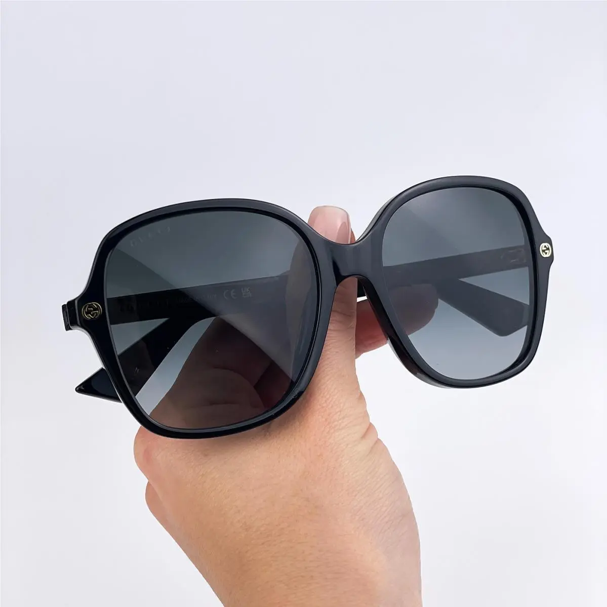 Women Sunglasses Black Grey Gradient Oval GG0092S 001 by Gucci