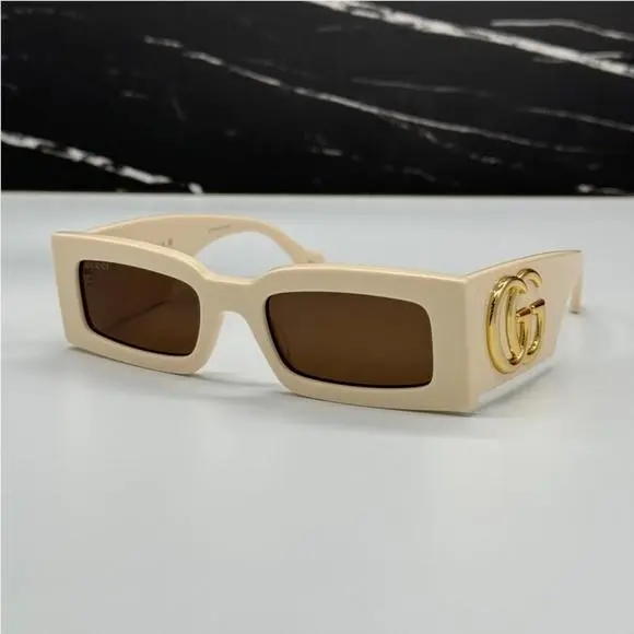 GG1425S 004  Yellow Brown Square Women Sunglasses by Gucci