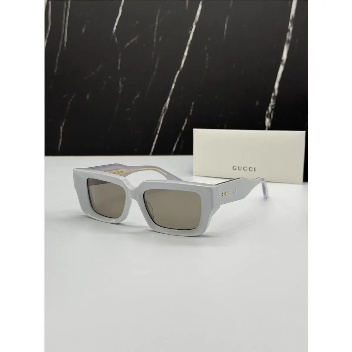 GG1529S 004 White Unisex Sunglasses by Gucci