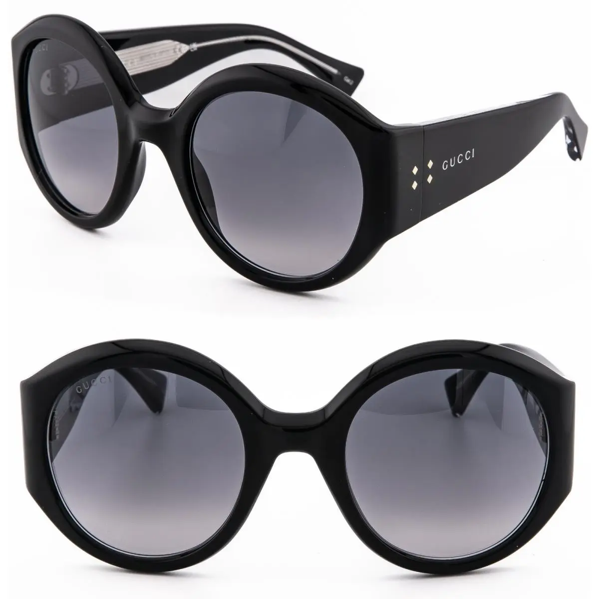 Gucci GG2014S Black Crystal 2014 Oversized Bold Wrap Fashion Sunglasses 001