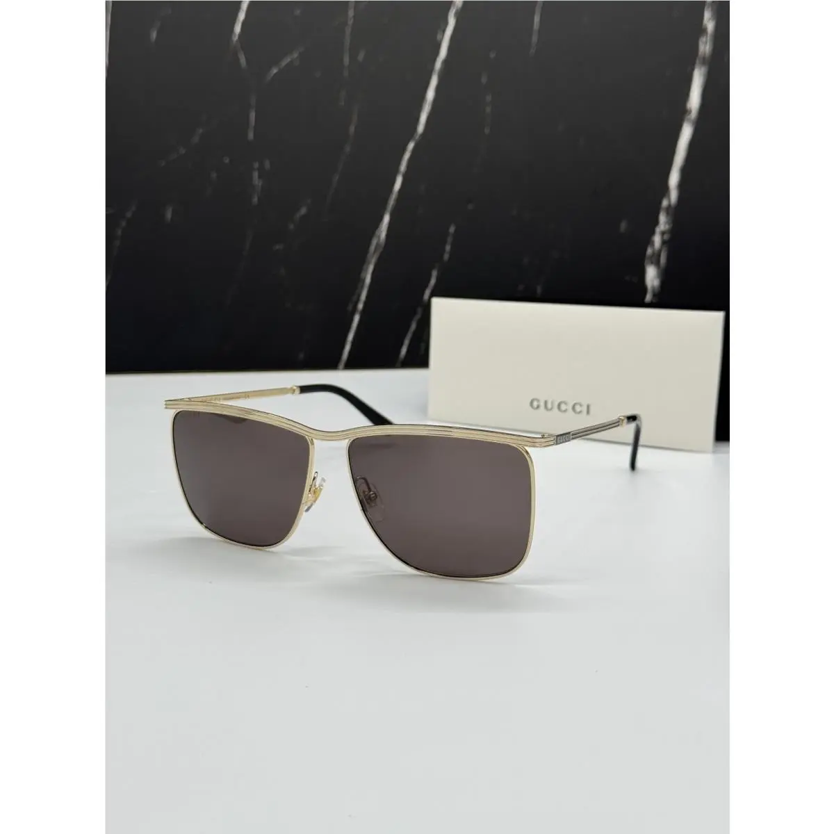 GG0821S 001 Gold/gray Unisex Sunglasses by Gucci