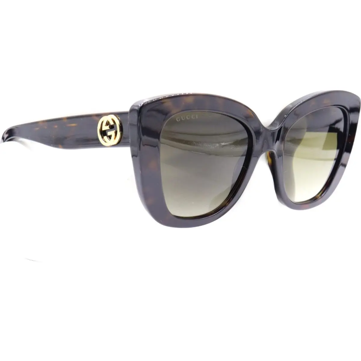 Gucci Cat Eye Havana Tortoise Brown Gradient Sunglasses GG0327S 002 52