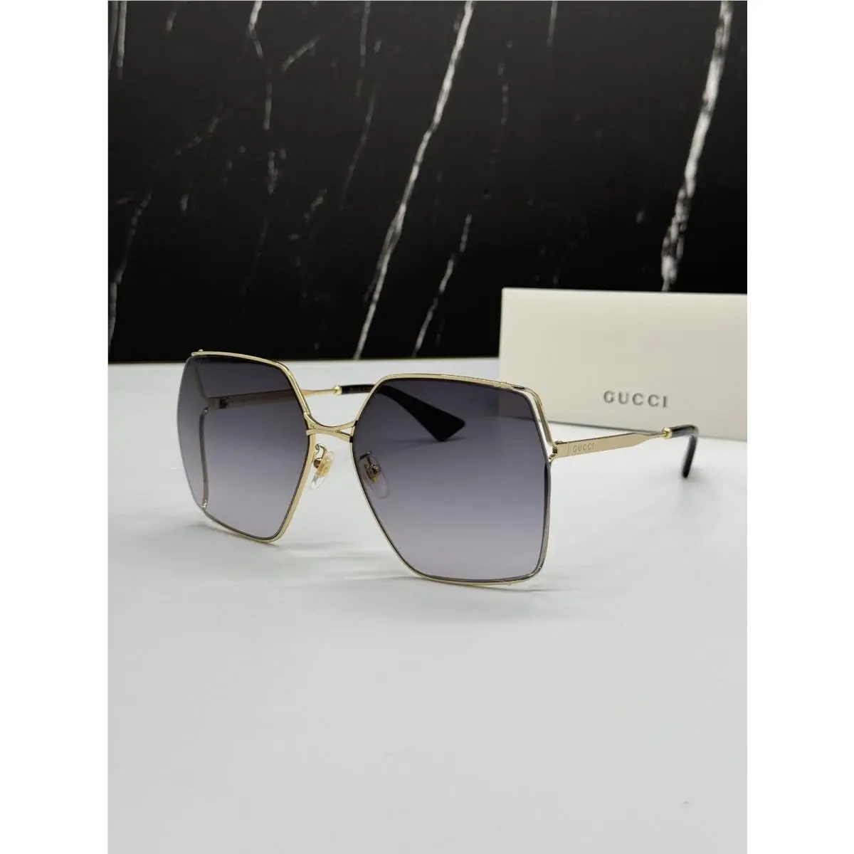 GG0817S 001 Sunglasses Gold/gray Women Eyewear by Gucci