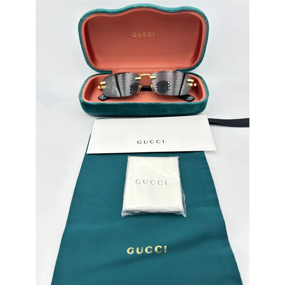 Sunglasses GG1221S 001 Rimless Black Grey 56 16 140 w Case by Gucci