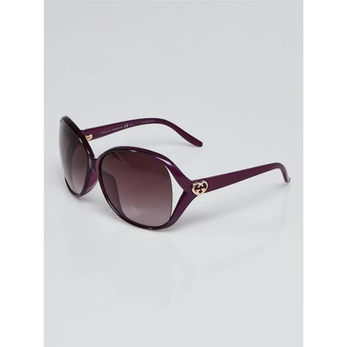 Gucci Purple Acetate Frame Oversized Sunglasses in Purple with Gold Logo