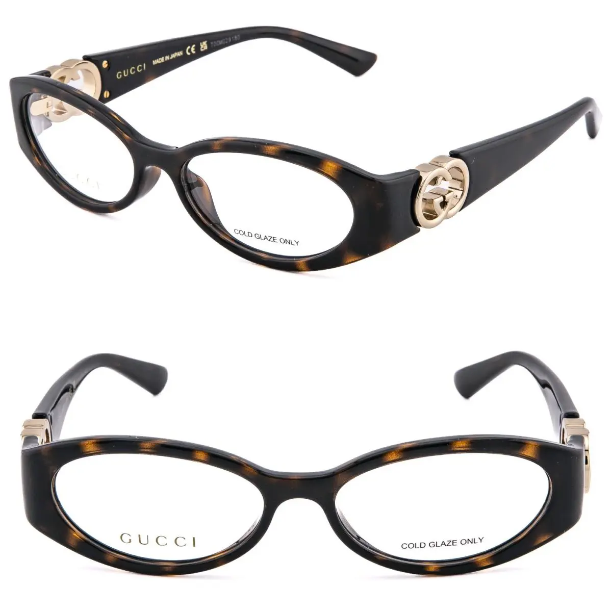 Gucci GG1693O 1693 Brown Havana GG Logo Oval Unisex Eyeglasses Optical 52mm 002