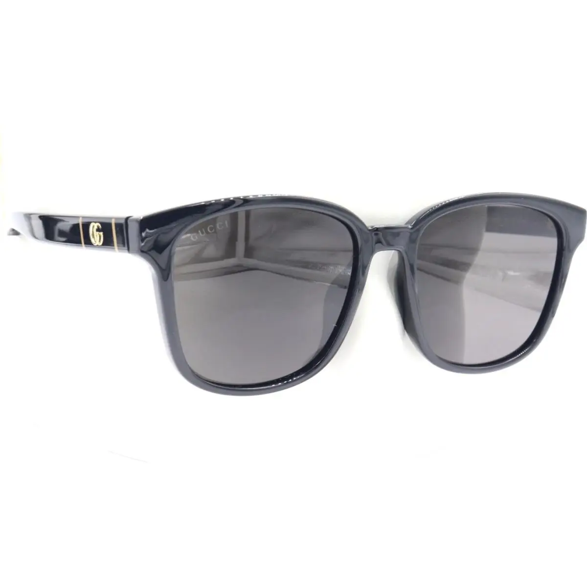 Gucci Square Gloss Black Gray Women Sunglass GG0637SK-001 56