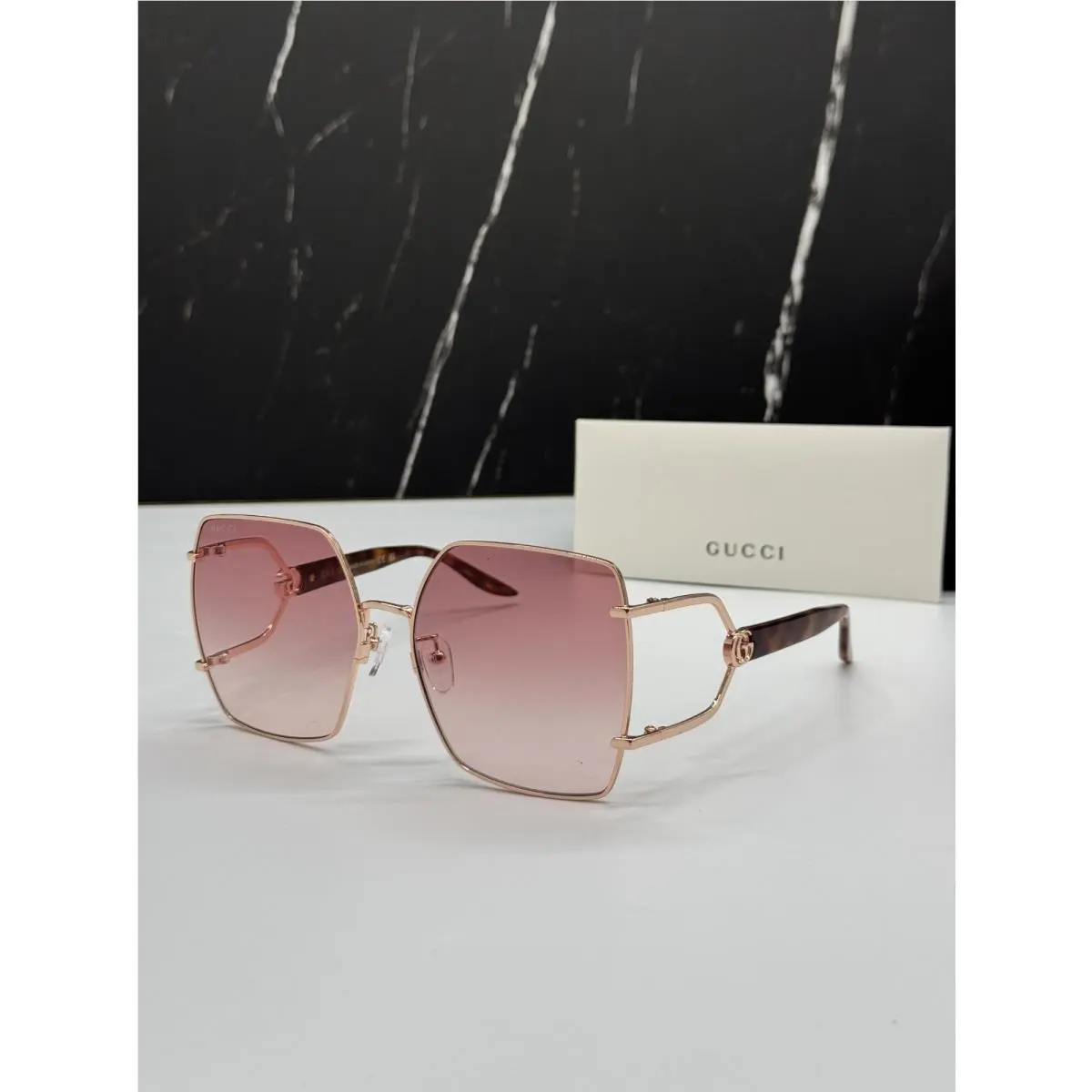 Gucci GG1564SA 004 Sunglasses Gold/pink Women Eyewear